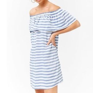 Forever 21 Off-the-Shoulder Striped Dress Size S